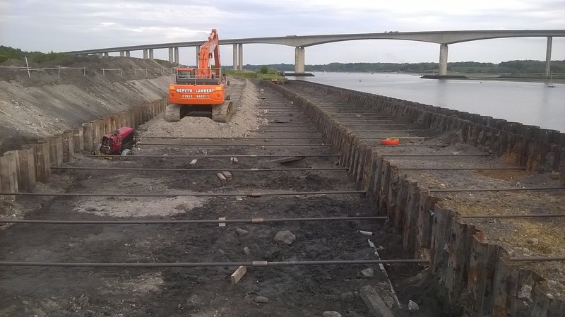 Ipswich, River Wall Replacement - Sheet Pile Walls & Ties